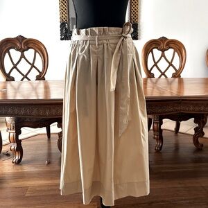 Elegant Tan Midi Skirt .Size Small